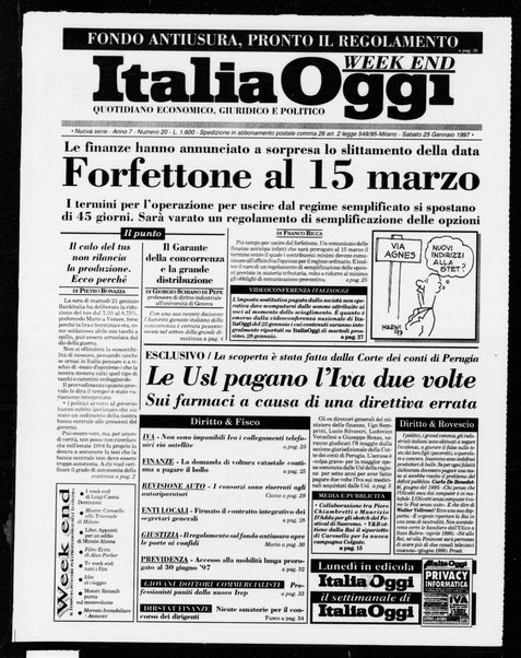 Italia oggi : quotidiano di economia finanza e politica